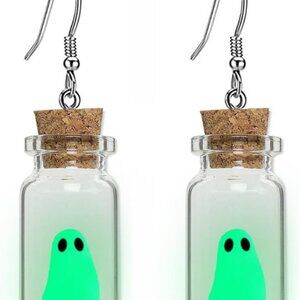 Ghost Earrings, Ghost In A Bottle Earring, The Adopt A Ghost Earring, Halloween